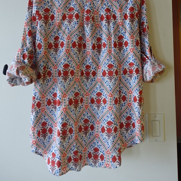 Boden linen shirt Ivory, Poppy Bloom 4P 4 petite - Picture 16 of 16